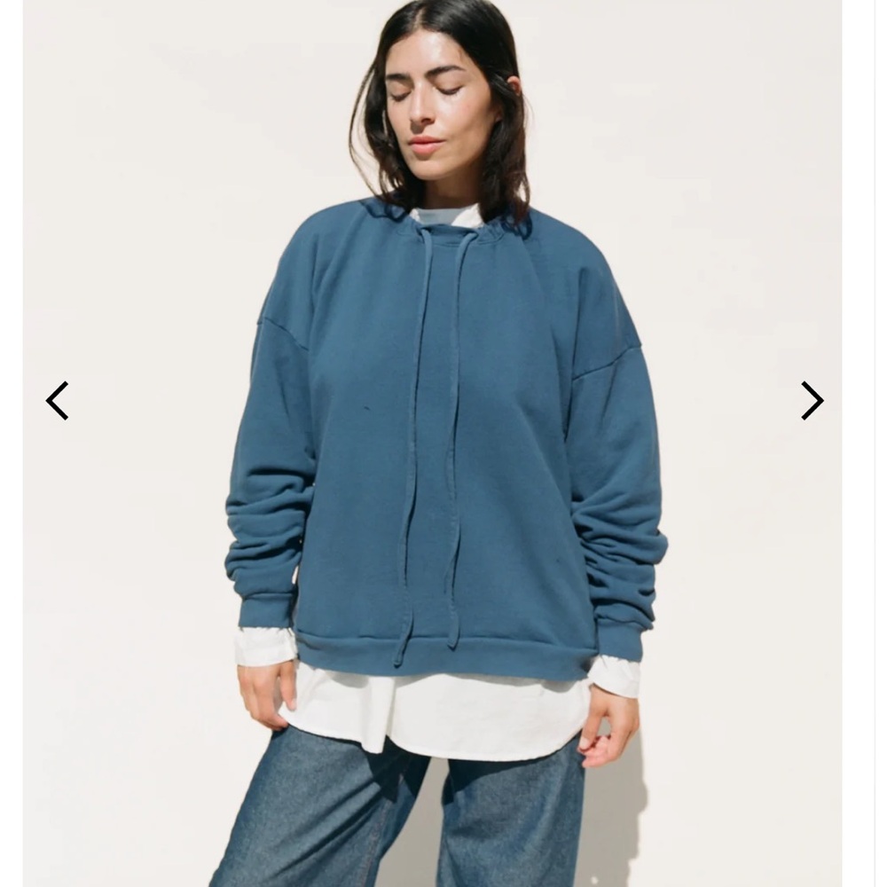 NWT Emma Rothkopf indigo crew neck sweatshirt ONESIZE